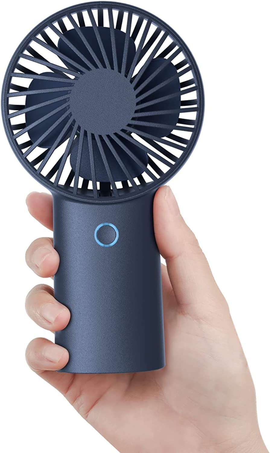 JISULIFE Portable Handheld Mini Fan with 20H Cooling Time, 4000mAh Rechargeable Battery, 3 Speeds - Blue