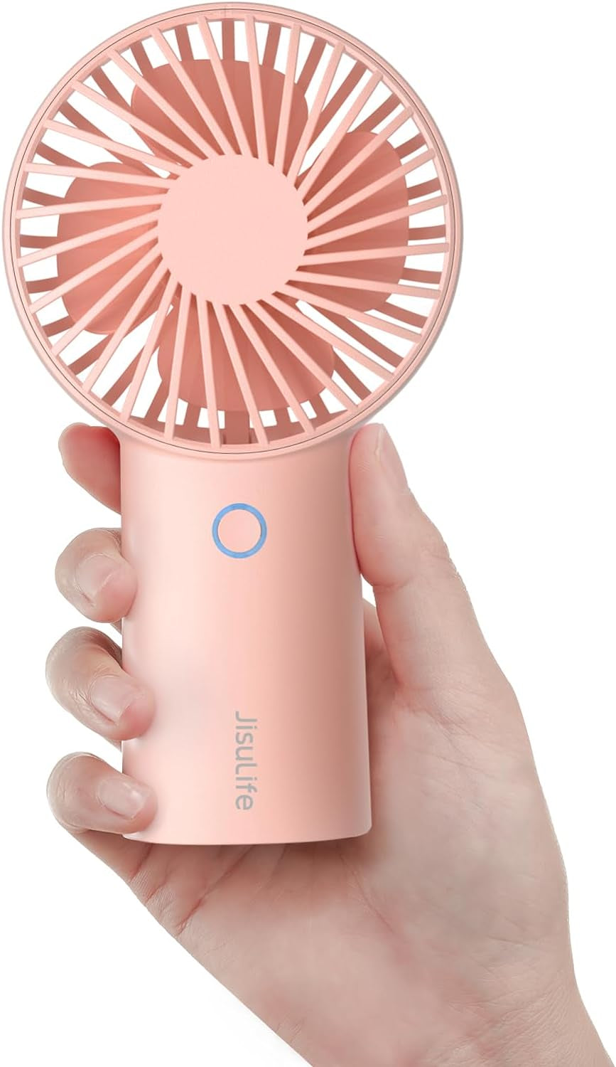 JISULIFE Portable Handheld Mini Fan with 20H Cooling Time, 4000mAh Rechargeable Battery, 3 Speeds - Blue