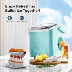 Ice Makers, Countertop,Portable Ices Maker Machine with Handle,Self-Cleaning Ice Maker, 26Lbs/24H, Ice Machine