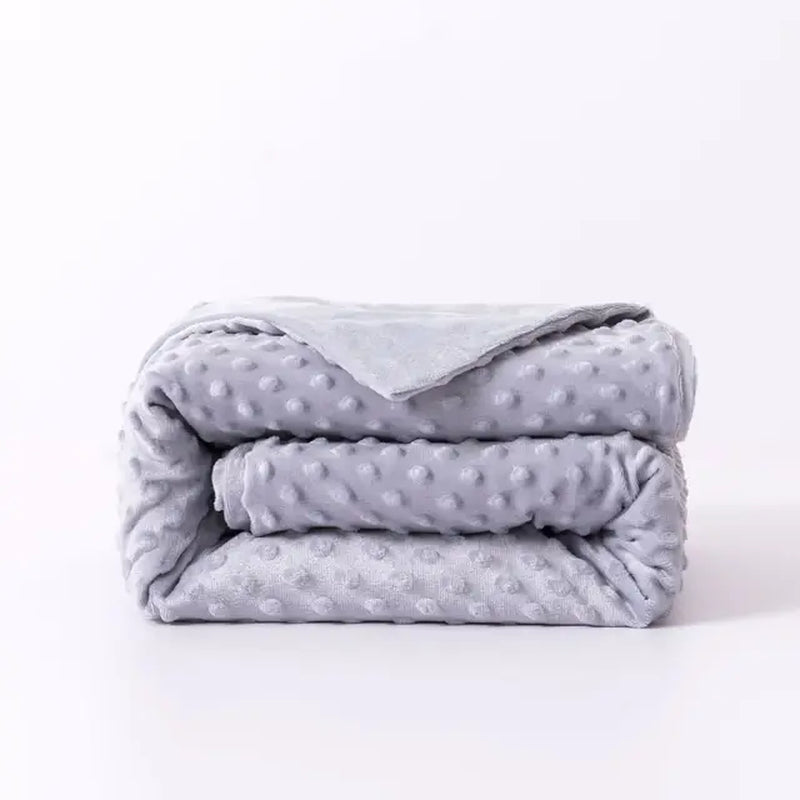 Gray Weighted Blanket Cover Zip Velvet Bubble Duvet Quilt Soft Breathable Sleep Blanket Covers Comfortable Heavy Blanket Cover