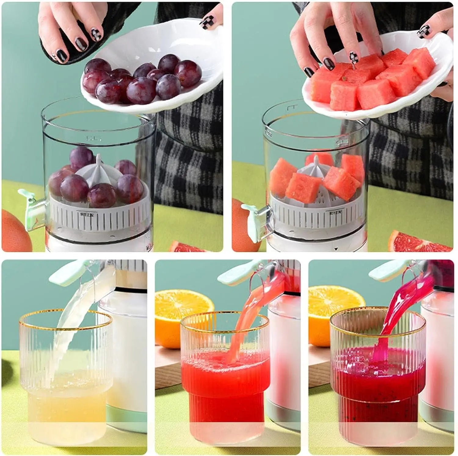 Portable Small Electric Juicer Stainless Steel Blade Cup Orange Lemon Juicer Fruit Automatic Juicer Mini Squeeze Blender