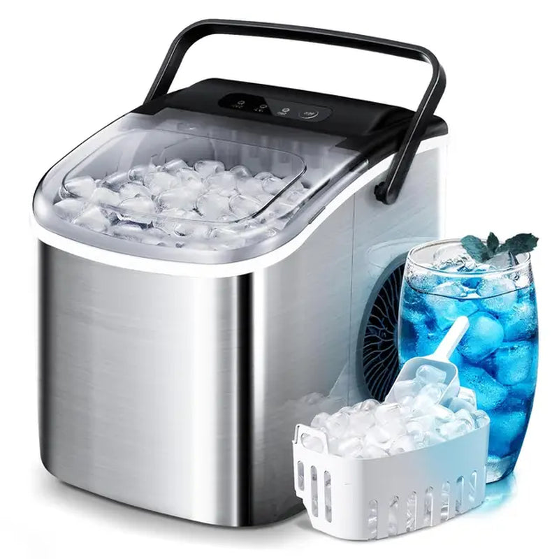 Ice Makers, Countertop,Portable Ices Maker Machine with Handle,Self-Cleaning Ice Maker, 26Lbs/24H, Ice Machine