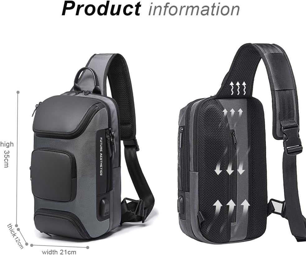 OZUKO Crossbody Sling Backpack for Men