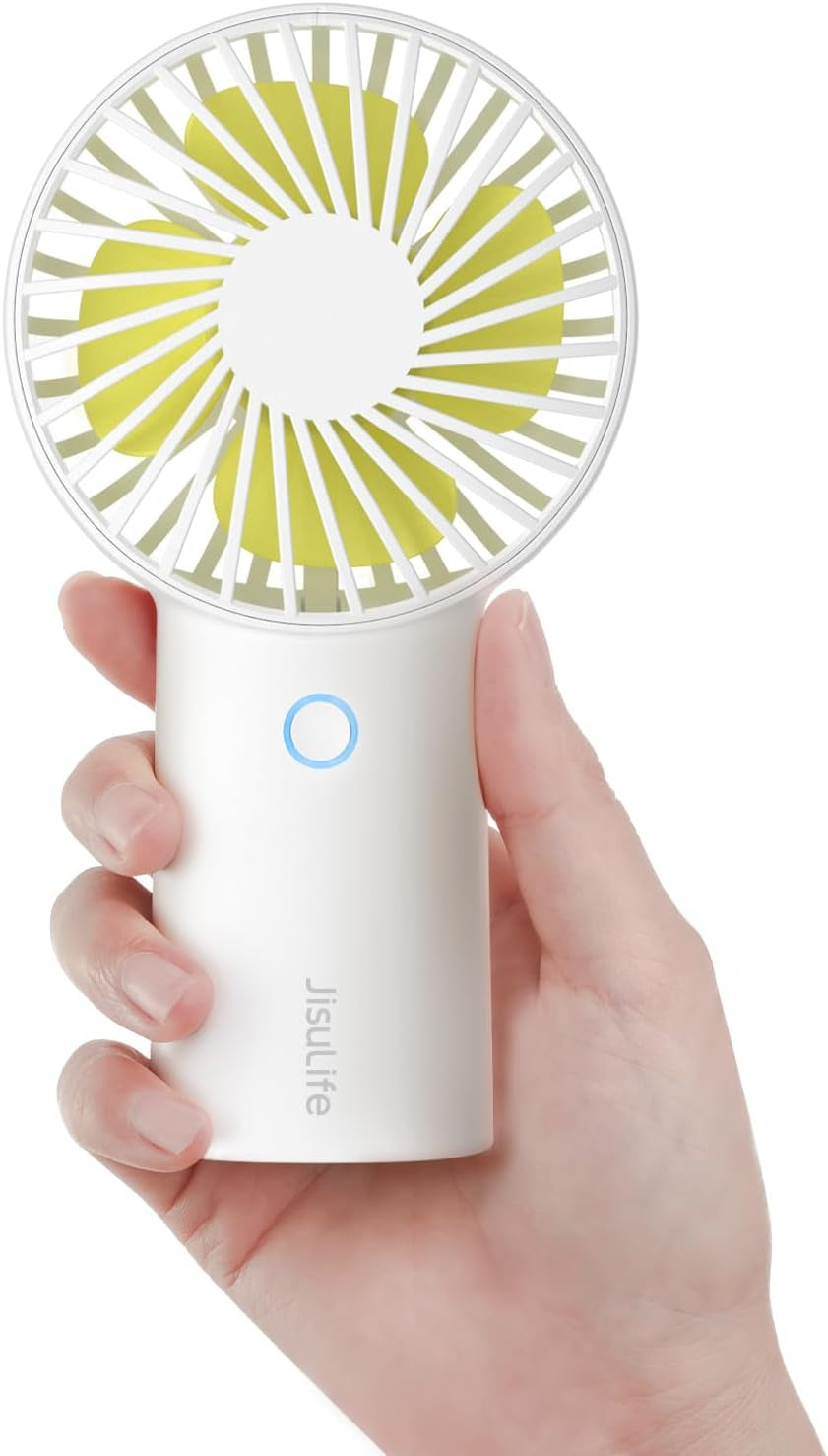 JISULIFE Portable Handheld Mini Fan with 20H Cooling Time, 4000mAh Rechargeable Battery, 3 Speeds - Blue