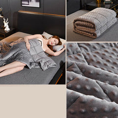 Gray Weighted Blanket Cover Zip Velvet Bubble Duvet Quilt Soft Breathable Sleep Blanket Covers Comfortable Heavy Blanket Cover